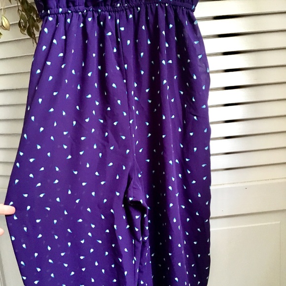 {Vintage 80's} Mini Strap Sheer Purple Jumpsuit - Picture 5 of 8